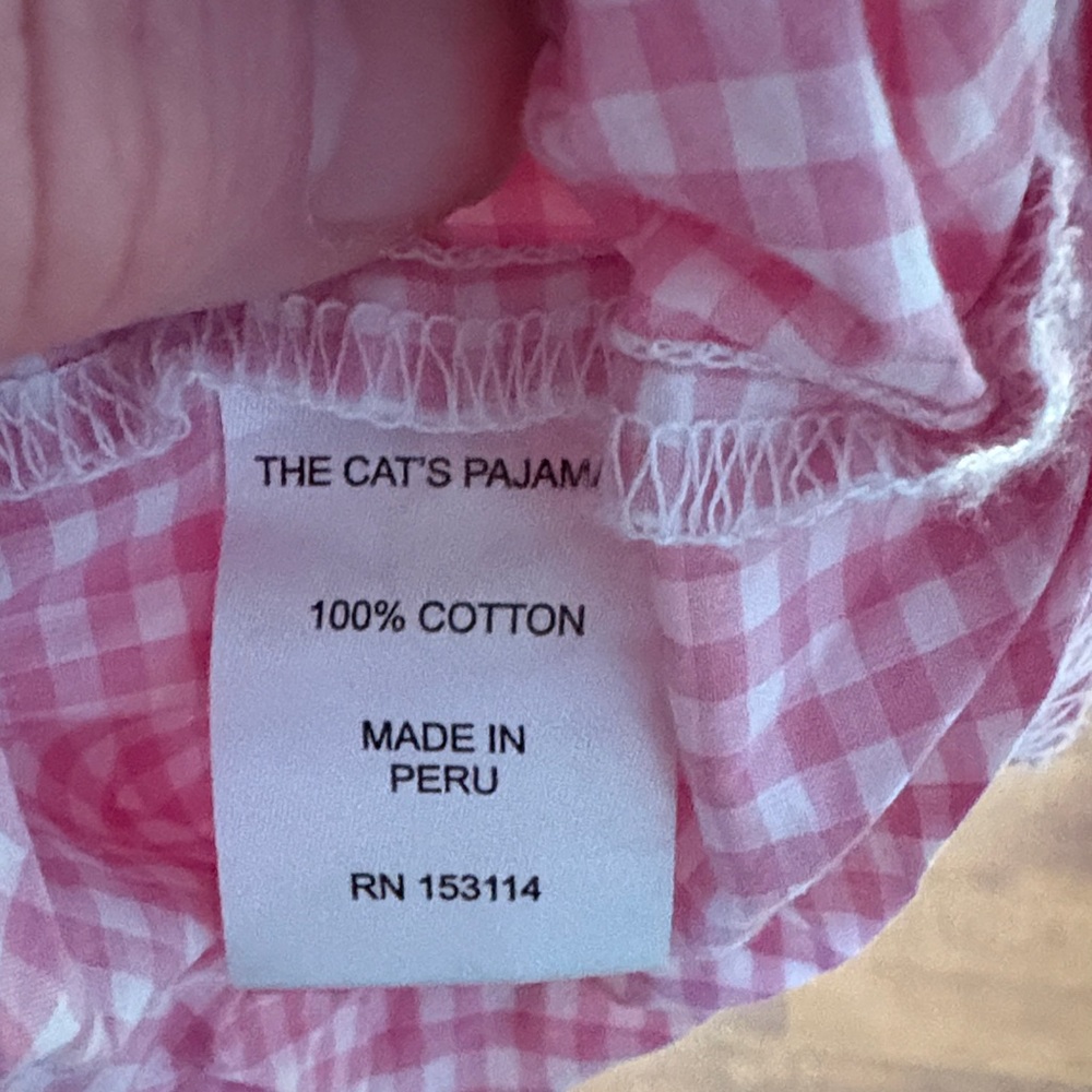 The Cat’s Pajamas Pink Gingham Drawstring Lounge Pants X-Large - Picture 8 of 8